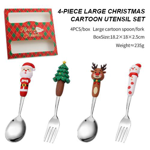 🎅Holiday Magic Utensil Collection - 4 Festive Designs (Santa & Friends)🎄