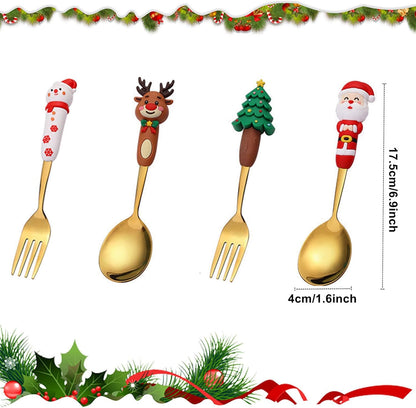 🎅Holiday Magic Utensil Collection - 4 Festive Designs (Santa & Friends)🎄