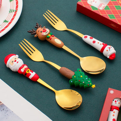 🎅Holiday Magic Utensil Collection - 4 Festive Designs (Santa & Friends)🎄