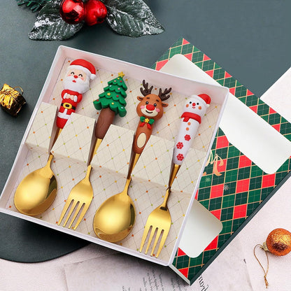 🎅Holiday Magic Utensil Collection - 4 Festive Designs (Santa & Friends)🎄