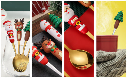 🎅Holiday Magic Utensil Collection - 4 Festive Designs (Santa & Friends)🎄