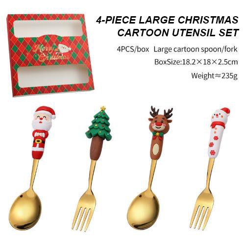 🎅Holiday Magic Utensil Collection - 4 Festive Designs (Santa & Friends)🎄