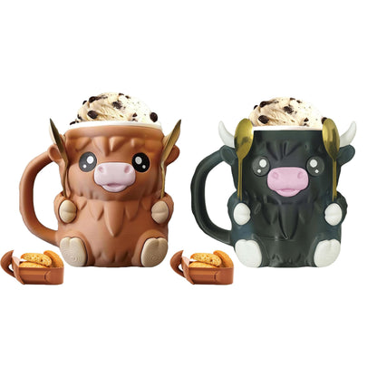 🐮🍦 NESLEMY™ Highland Cow Ice Cream & Snack Mug 🍪☕