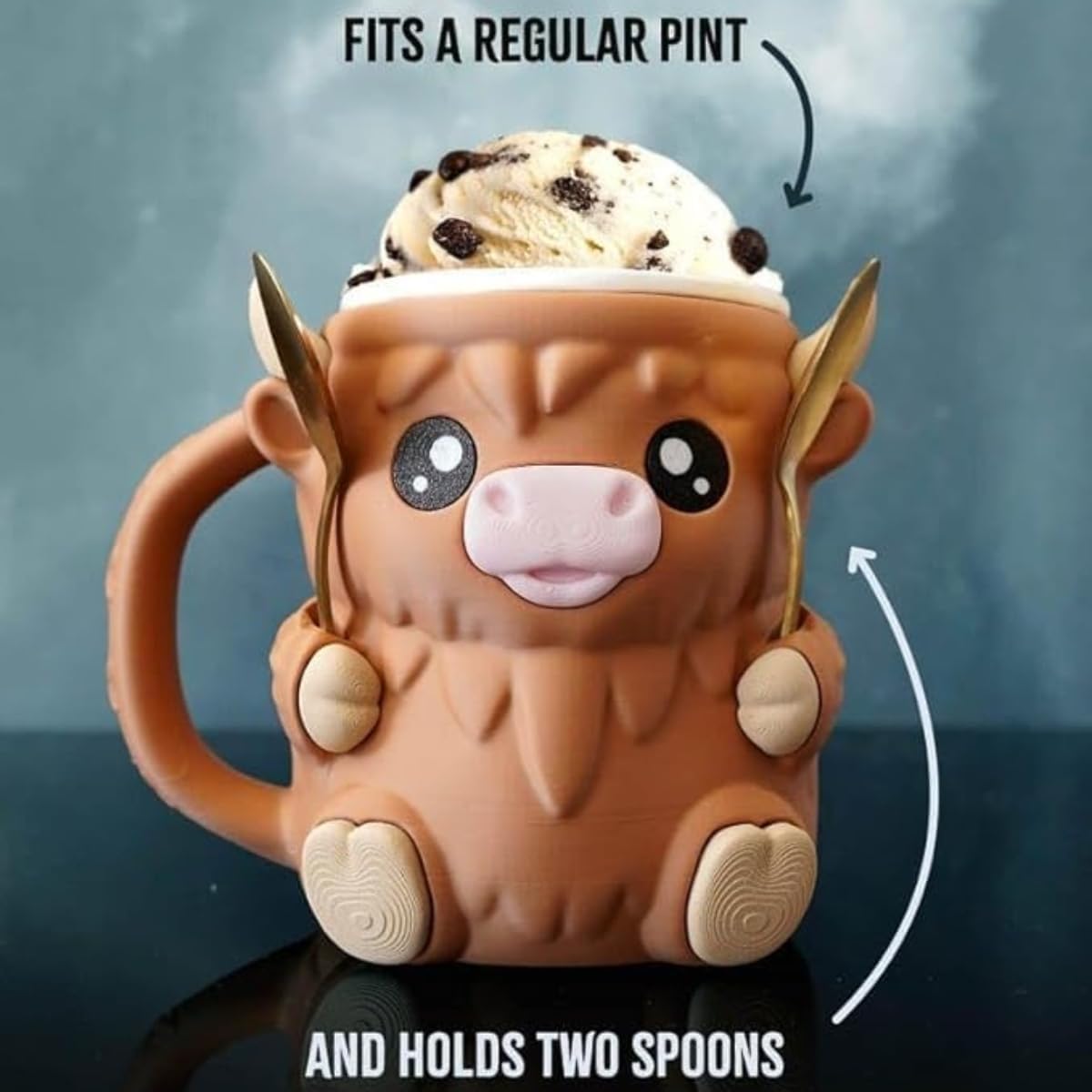 🐮🍦 NESLEMY™ Highland Cow Ice Cream & Snack Mug 🍪☕