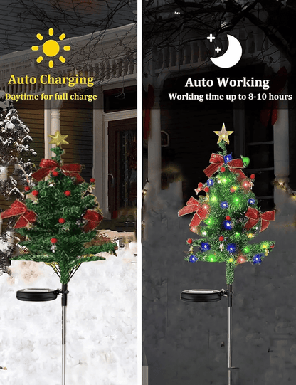 Solar Christmas tree lights holiday decorations, outdoor courtyards, gardens, lawns, small path lights, atmosphere lights