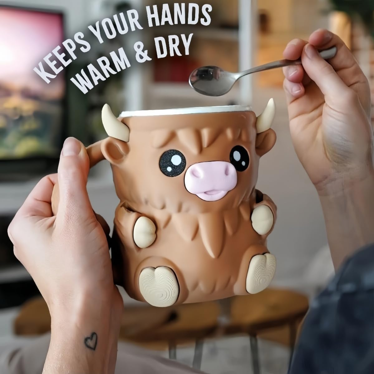 🐮🍦 NESLEMY™ Highland Cow Ice Cream & Snack Mug 🍪☕