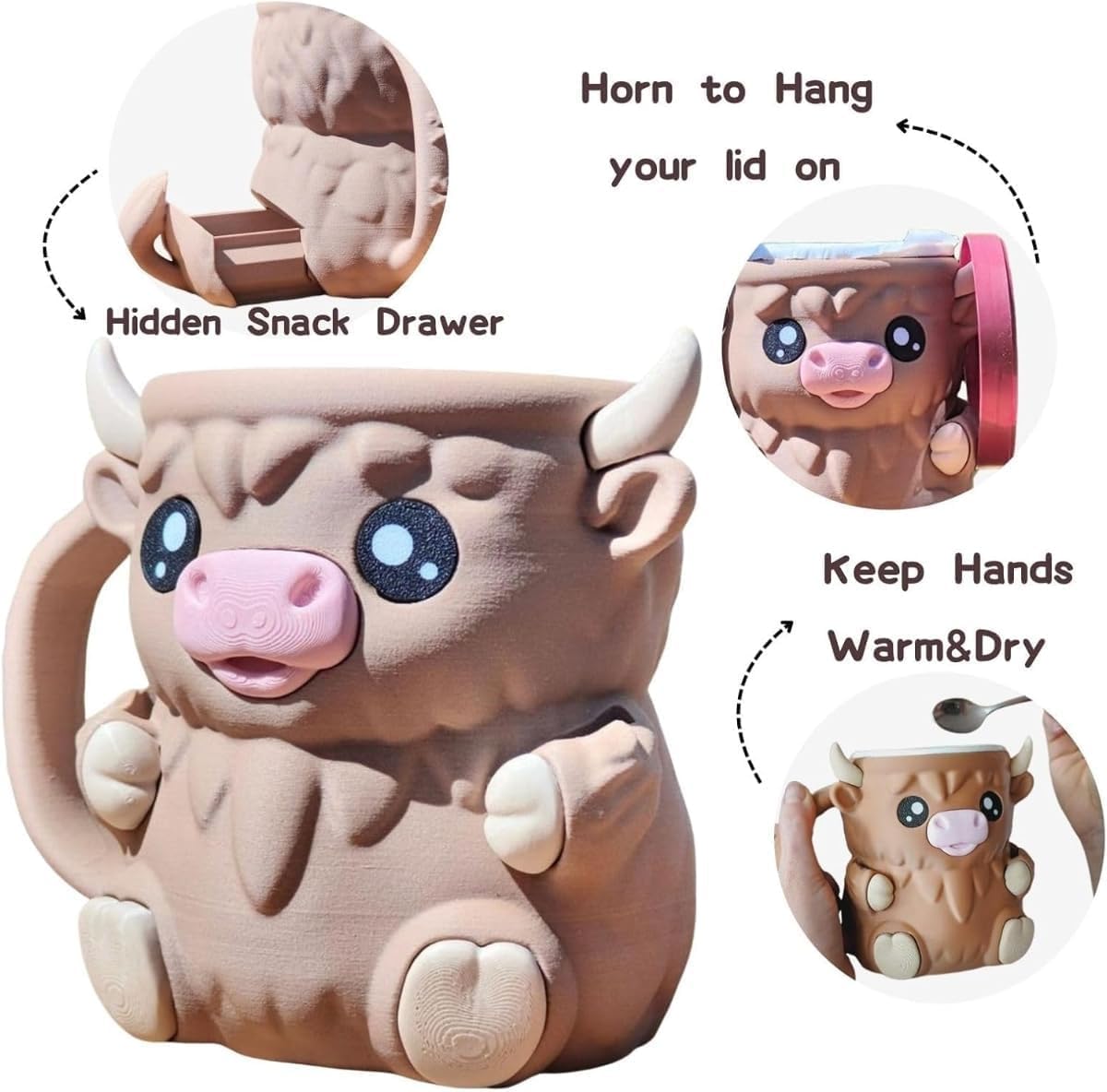 🐮🍦 NESLEMY™ Highland Cow Ice Cream & Snack Mug 🍪☕