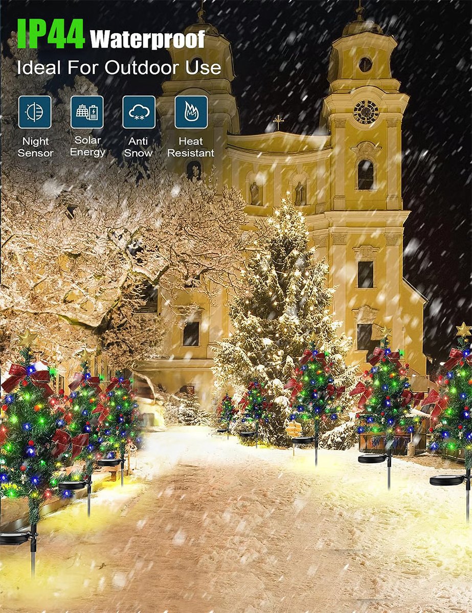 Solar Christmas tree lights holiday decorations, outdoor courtyards, gardens, lawns, small path lights, atmosphere lights