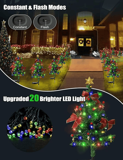 Solar Christmas tree lights holiday decorations, outdoor courtyards, gardens, lawns, small path lights, atmosphere lights